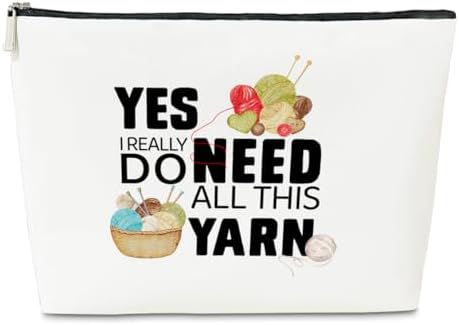 JioJio Chan Yarn Makeup Bag, Crochet Bags for Women, Knitting Project Accessories, Crocheting Accessories and Gadget, Knitting Crocs Pouch & Supply Gift