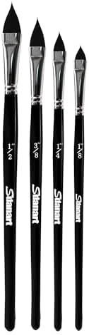 Sdanart Cat Tongue Watercolor Brushes,4 PCS Oval Wash Paint Brushes