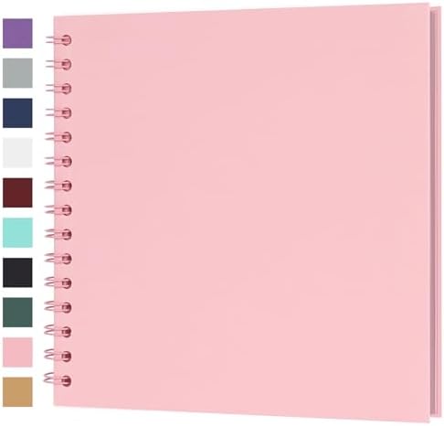 Scrapbook Album 8x8 Inches 40 Pages Hardcover Kraft Paper Pink