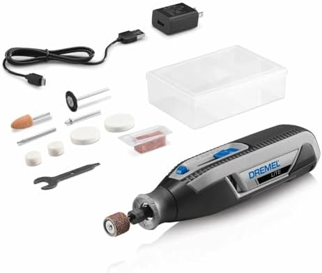Dremel Lite 7760 N/10 4V Cordless Rotary Tool Kit with Variable Speed, USB Charging, Easy Accessory Changes - Ideal for Light-Duty DIY & Crafting, Sanding, Engraving, and Polishing