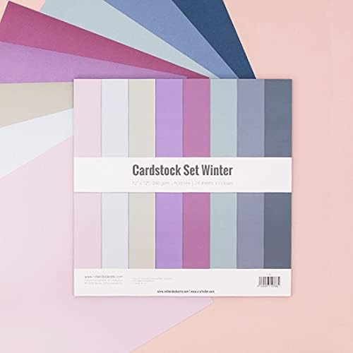 Craftelier - Cardstock Set Winter | Pack of 24 Double Sided Cardstock for Card Making, Scrapbooking and Craft Projects | Weight 240 grams | Size 30,48 cm x 30,48 cm (12" x 12")