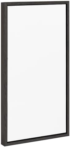 Kate and Laurel Sylvie Blank Framed Canvas Wall Art; 14x26.5 Dark Gray; Vintage Modern Empty Canvas for Paint-Your-Own Art; Ready to Paint Premium Canvas Already Framed