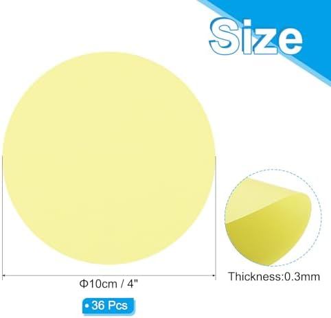 PATIKIL 4inch Circle Card Stock, 36Pcs Round Shape Cutouts Paper Thick Cardstock Coaster for DIY Craft Projects Classroom Bulletin Board Decor, Light Yellow