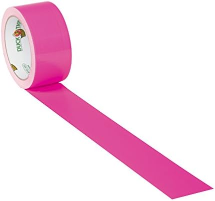 Duck Brand 1265016 Color Duct Tape, Neon Pink, 1.88 Inches x 15 Yards, Single Roll (Pack of 2)