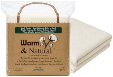The Warm Company - Warm & Natural Cotton Quilt Batting – Twin Size 72" x 90" – Premium Quilt & Craft Batting for Sewing & Quilting Projects