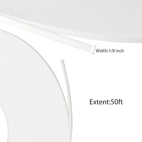 2 Roll of White Double Sided Foam Tape,PE Foam Tape，White Mounting Adhesive Tape (1/8 Inch by 50 Feet)