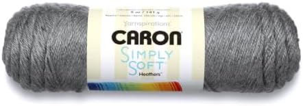Caron Simply Soft 3-Pack Yarn, 3oz, Gauge 4 Medium Worsted, 100% Acrylic -Heather Gray Yarn- Machine Wash & Dry