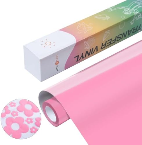 HTVRONT Puff Vinyl Heat Transfer, Light Pink, 10" x 6ft