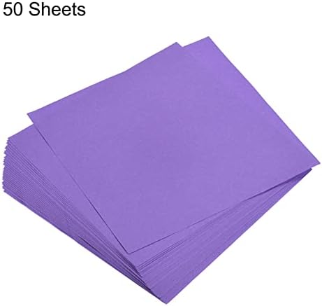 MECCANIXITY 50 Sheets Origami Paper Double Sided Deep Purple 6x6 Inch Square Sheet for Art Craft Project, Beginners, Gifts Decor