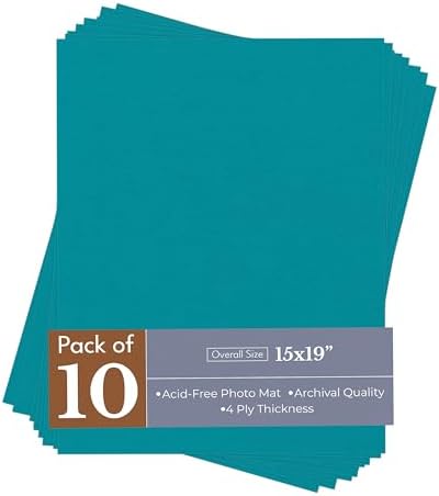 Reef Blue 15x19 Uncut Premium Mat Board - No Opening - 10 Mats