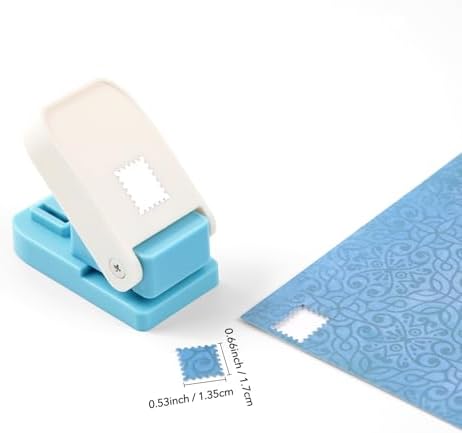 Mini Stamp Punch, 0.6 X 0.5 Inch StampShaped Paper Punch, Mini Stamp Cutter, Lever Craft Stamps Hole Punches, Postage Stamps Puncher, Paper Punches for Crafting Card Making DIY Scrapbooking Journaling