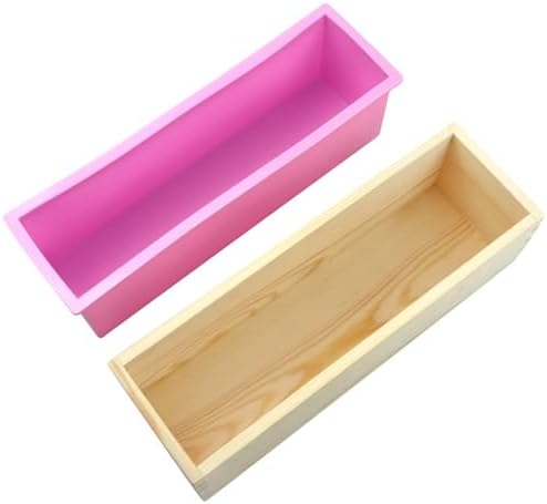 Silicone Soap Mold Loaf with Wooden Box for Soap Making