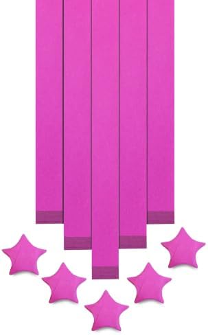 FoDau770 Solid Color Star Paper Strips - 360 Sheet, Rose Red