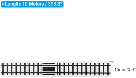PATIKIL 264ft Car Track Tape Traffic Washi Tape Highway Train for DIY Craft Art Journal Scrapbook Planner Style 4, Black