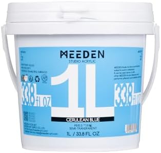 MEEDEN Cerulean Blue Acrylic Paint: 1L /33.8oz Heavy Body Gloss Finish