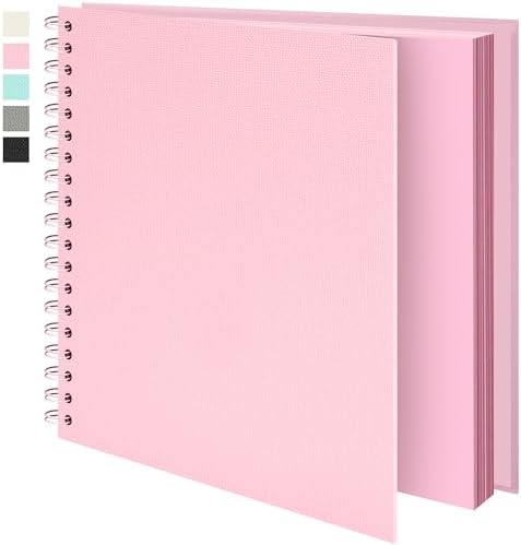 Vienrose Scrapbook Album,80 Pages,12x12 Inch,Candy Pink