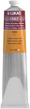 Lukas 1862 Professional German Oil Paint, Yellow Ochre Light - w/Beeswax & Non-Yellowing Sunflower Oil, Short Drying Time, Smooth, Outstanding Lightfastness