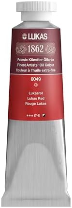 Lukas 1862 Professional German Oil Paint, Lukas Red 37 mL - w/Beeswax & Non-Yellowing Sunflower Oil, Short Drying Time, Smooth, Outstanding Lightfastness
