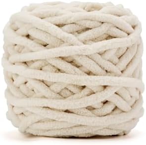 Beige Chunky Chenille Yarn, #6 Super Bulky, 3.5 oz/72 Yards