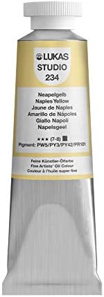 LUKAS Studio Artist Oil Color Paints - High-pigment oil paint made with natural binder for artist, painting, & more! - [Naples Yellow - 37 mL]