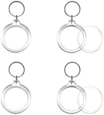 6 Pack Blank Photo Keychain, 2.16 x 1.5 Inch Acrylic Personalized Keychains for DIY Craft Making