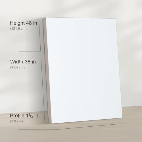 PHOENIX 36x48 Inch 2 Pack Gallery Canvas - 1.5 in Thick Extra Large Canvases for Painting - Deep Edge 100% Cotton 11 Oz. Gesso Primed White Blank Professional Canvas Oil & Acrylic Paints