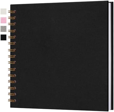 7x7 Inch Scrapbook DIY Photo Album, 20 Sheets (40 Pages), Black