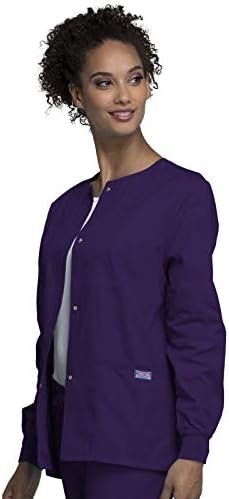 Cherokee WW Originals Scrubs Jacket for Women Snap Front 3 Pockets