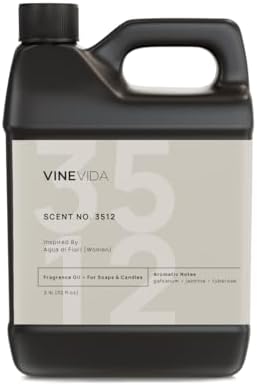 VINEVIDA Scent NO. 3512 Fragrance Oil - 32oz (2lbs) - Inspired by: Aqua di Fiori (Women) Fragrance Oil for Candle Making - Made in USA Candle Scents Scents for Soap Making