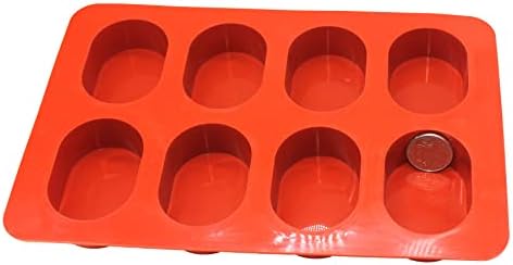 X-Haibei Oval Basic Glossy Soap Lotion Bar Silicone Mold Shaving Soap 2oz per Cell