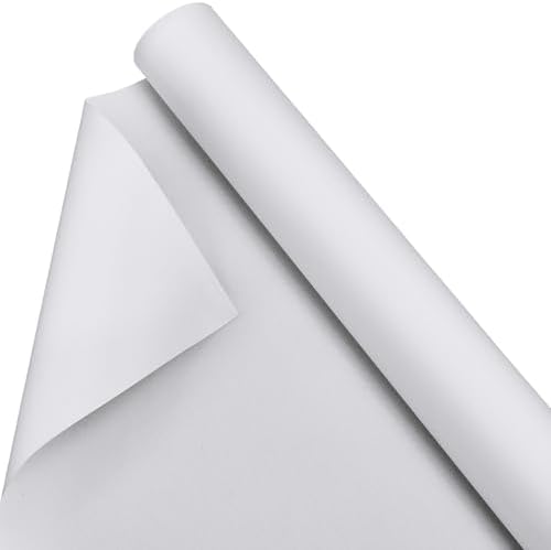 Kinlop 48 Inch X 40 Feet Double Primed Cotton Canvas Roll, White
