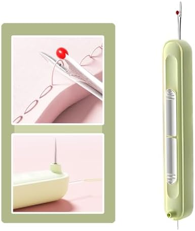 Upgraded 2 in 1 Automatic Needle Threaders Seam Ripper,Quilting Supplies Sewing Kit,Quick Sewing Machine Loop Needle Threaders (1PCS-Green)
