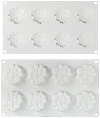 Silicone Mold for Baking Cakes,Soap Molds,Flower Shape Silicone Molds for Homemade French Dessert Mold for Pastry Chocolate,Jelly Chocolate Mold ＆ Ice Cube Tray (D_ Round Clouds Shape)