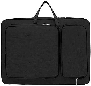 8K Artist Portfolio Carry Backpack Case Versatile Art Bags Waterproof Adjustable Drawing Board Backpack Art Storage Bags for Artworks Painting Drawing Sketching 19.7” x 14.6” x 2.4” (Dark black)