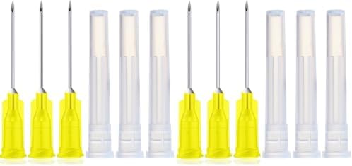 200 Pack 20Ga 1Inch Sterile Disposable Injection Needl with Cap for Scientific and Industrial Dispensing Needl Accessories