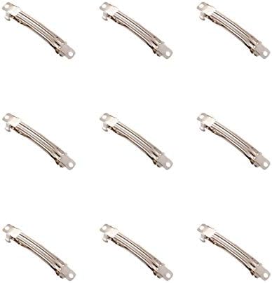 20Pcs Iron Hair Clip 59x6mm Metal French Hair Barrette Platinum for DIY Hairbow Jewelry Making