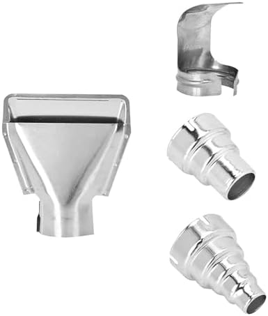 Zerodis 4Pcs Hot Air Guns Accessories, Stainless Steel Heat Guns Air Nozzles Attachments Kits Reflector Nozzle Tool Suitable for Shrink Wrapping Crafting Embossing Heating Painting