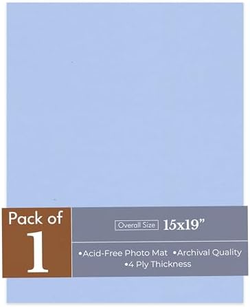 Fountain Blue 15x19 Uncut Premium Mat Board - No Opening - 1 Mat