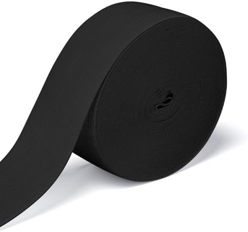 Airisoer Elastic Bands for Sewing 2 Inch x 32 Yards, Black