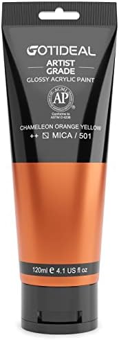 GOTIDEAL Iridescent Acrylic Paint Chameleon Orange Yellow halloween Tubes Fall Colors(120ml, 4.1 oz) Non Toxic Non Fading, Rich Pigments for Painters, Adults & Kids, Ideal for Canvas Wood Clay Fabric | Halloween Fall Colors, Non Toxic Non Fading, Rich ...