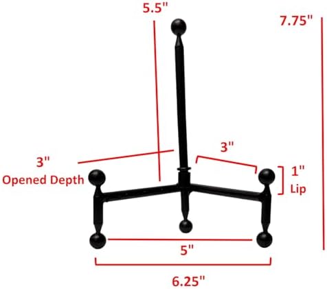 TRIPAR Modern Tripod Easel Display, Black Finish, Lightweight & Durable Design, Perfect for Displaying Pictures, Artwork, Plates, Tiles, & More, 8 Inch