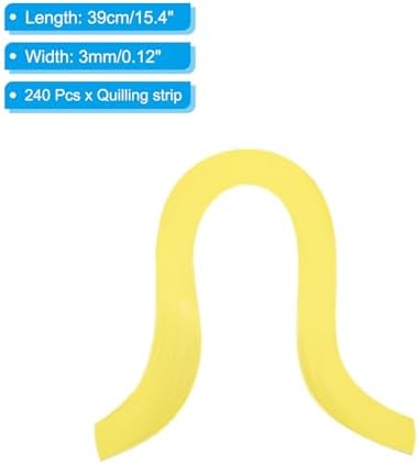 PATIKIL 240pcs Quilling Strips Paper, 3mm x 39cm Bright Yellow