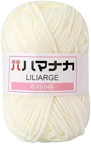 TiaoBug 1Roll Milk Cotton Yarn Solid Color Crochet Yarn for DIY Crafts Knitting Bag Doll Blanket Garments Hat Milky White One Size