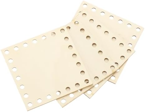 PATIKIL 4 x 4 Inch Crochet Basket Base, 4 Pcs Basket Bottoms Square Wood Base Shaper Bag Making Supplies Weaving Knitting Kit for Crochet Shoulder Bag Handbag Purse Craft