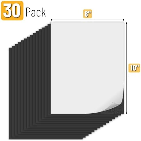 Mr. Pen- Flexible Magnetic Sheets with Adhesive Backing, 8" x 10", 30 Pack