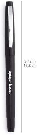 Amazon Basics Felt Tip Marker Pens, Black, Smooth Writing, for Writing, Drawing, Journaling and Note Taking, 24-Pack