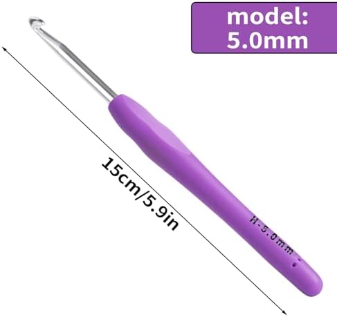 5mm Crochet Hook, Ergonomic Soft Handle for Arthritic Beginners Knitting