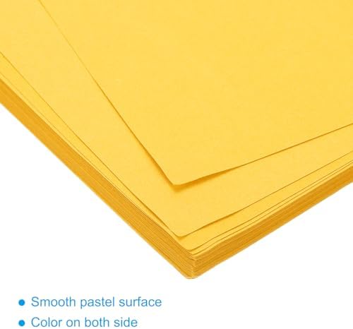 MECCANIXITY 50 Sheet Origami Paper Double Sided Cream Golden Yellow 11.7 x 8.3 Inch Square Sheet for Art Craft Project, Beginners, Gifts Decor