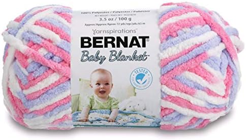 Bernat Baby Blanket Yarn for Crocheting Soft, Pink Blue