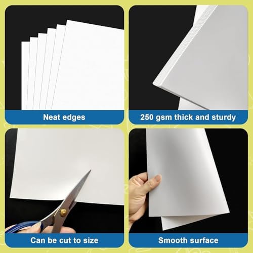100 Pcs White Poster Board Paper 14x18, ROOKEA Blank Graphic Display Vision Boards Bulk for School Arts Classroom Crafts Projects Presentations Drawing Scrapbooking